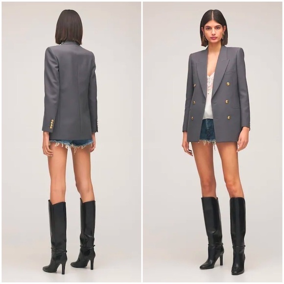 SAINT LAURENT DOUBLE BREASTED WOOL GABARDINE JACKET - Picture 13 of 13